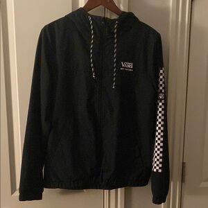 Vans Black Utility Jacket with Checkered Sleeve